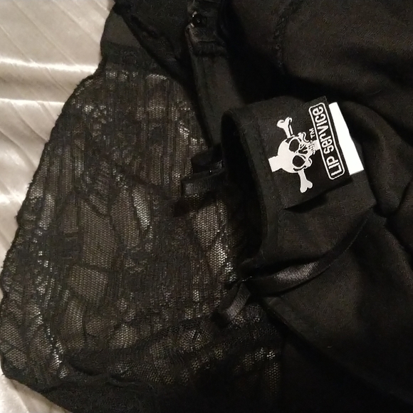 VTG Lip Service Goth Velvet Webbed Gown - Picture 5 of 8